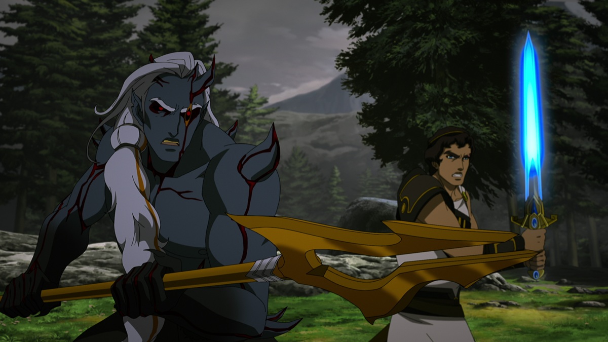 (L-R) Elias Toufexis as Seraphim and Derek Phillips as Heron